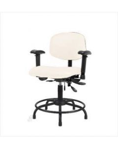 Neta ECOM Vinyl Desk Height Chair - Round Tube Base Arms Glides