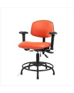Neta ECOM Vinyl Desk Height Chair - Round Tube Base Tilt Arms