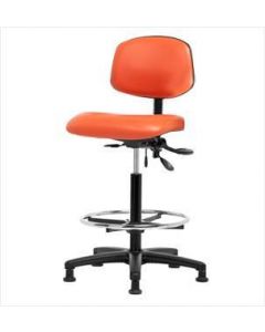 Neta ECOM Vinyl High Bench Height Chair - Nylon Base Chrome Foot