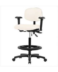Neta ECOM Vinyl High Bench Height Chair - Nylon Base Arms Black