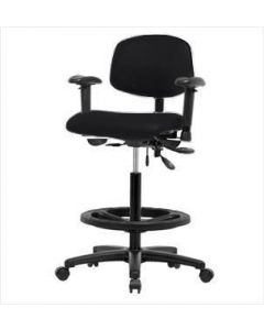 Neta ECOM Vinyl High Bench Height Chair - Nylon Base Arms Black