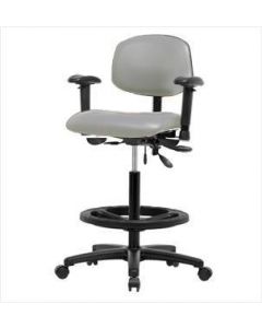 Neta ECOM Vinyl High Bench Height Chair - Nylon Base Arms Black