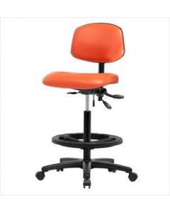 Neta ECOM Vinyl High Bench Height Chair - Nylon Base Tilt Black