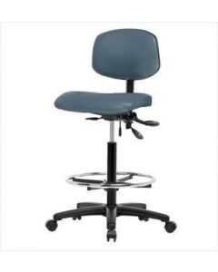 Neta ECOM Vinyl High Bench Height Chair - Nylon Base Tilt Chrome