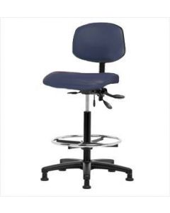 Neta ECOM Vinyl High Bench Height Chair - Nylon Base Tilt Chrome