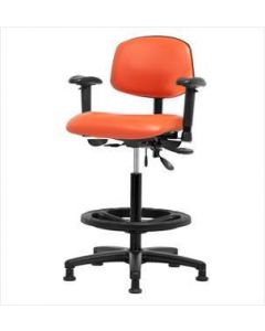 Neta ECOM Vinyl High Bench Height Chair - Nylon Base Tilt Arms