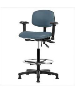 Neta ECOM Vinyl High Bench Height Chair - Nylon Base Tilt Arms