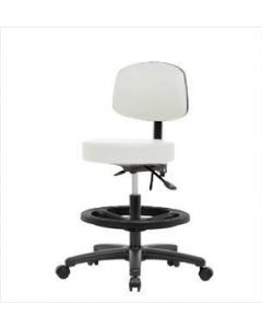 Neta ECOM Vinyl Medium Bench Height Stool With Back - Nylon Base