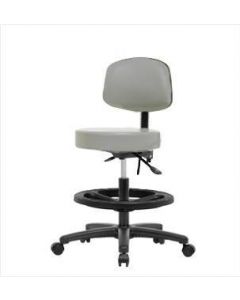Neta ECOM Vinyl Medium Bench Height Stool With Back - Nylon Base