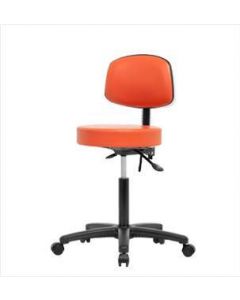 Neta ECOM Vinyl Medium Bench Height Stool With Back - Nylon Base