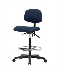 Neta ECOM Fabric High Bench Height Chair - Nylon Base Chrome Foot