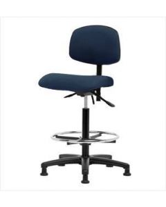 Neta ECOM Fabric High Bench Height Chair - Nylon Base Chrome Foot