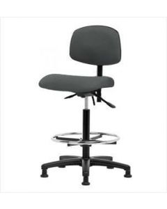 Neta ECOM Fabric High Bench Height Chair - Nylon Base Chrome Foot