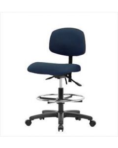 Neta ECOM Fabric Medium Bench Height Chair - Nylon Base Chrome Foot