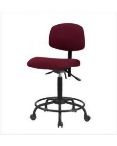 Neta ECOM Fabric Medium Bench Height Chair - Round Tube Base Casters