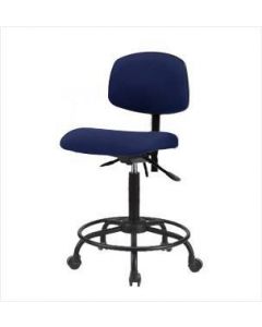 Neta ECOM Fabric Medium Bench Height Chair - Round Tube Base Casters