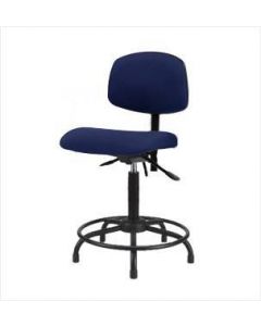 Neta ECOM Fabric Medium Bench Height Chair - Round Tube Base Glides