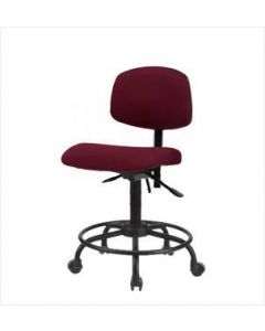 Neta ECOM Fabric Desk Height Chair - Round Tube Base Casters Burgundy