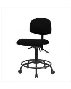 Neta ECOM Fabric Desk Height Chair - Round Tube Base Casters Black