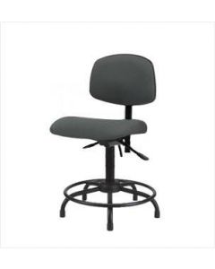 Neta ECOM Fabric Desk Height Chair - Round Tube Base Glides Grey