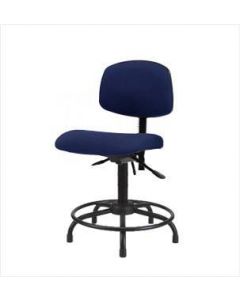 Neta ECOM Fabric Desk Height Chair - Round Tube Base Glides Navy