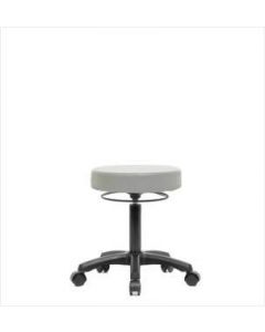 Neta ECOM Vinyl Desk Height Mini Stool - Nylon Base, Casters, Dove