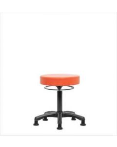 Neta ECOM Vinyl Desk Height Mini Stool - Nylon Base, Glides, Orange