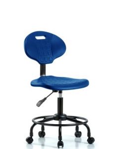 Neta ECOM Core Industrial Blue Polyurethane Desk Height Chair With Round Tube