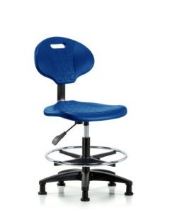 Neta ECOM Core Industrial Blue Polyurethane Medium Bench Height Chair