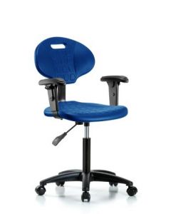 Neta ECOM Core Industrial Blue Polyurethane Medium Bench Height Chair