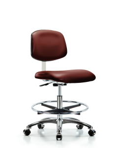 Neta ECOM Erie Polyurethane Chair - Desk Height with Stationary Glides in Gray Polyurethane