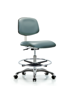 Neta ECOM Wood Chair Chrome - Desk Height with Casters
