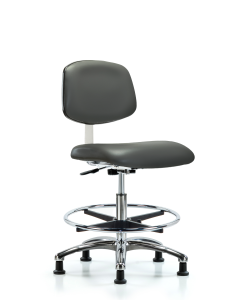 Neta ECOM Erie Polyurethane Chair - Medium Bench Height with Casters in Gray Polyurethane