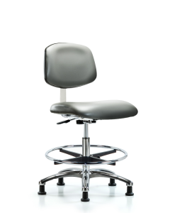 Neta ECOM Erie Polyurethane Chair - Medium Bench Height with Stationary Glides in Gray Polyurethane