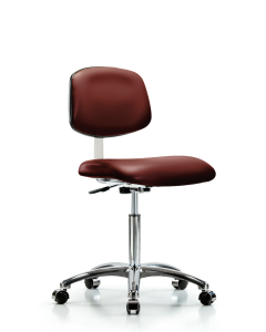 Neta ECOM Wood Chair Chrome - Medium Bench Height with Casters