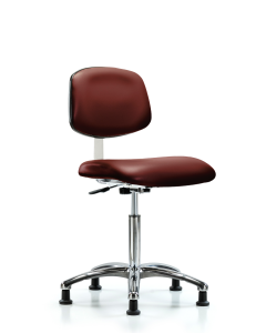 Neta ECOM Erie Polyurethane Chair - Desk Height with Round Tube Base & Casters in Gray Polyurethane