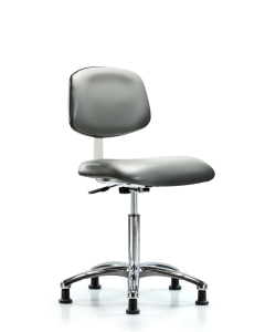 Neta ECOM Erie Polyurethane Chair - High Bench Height with Black Foot Ring & Stationary Glides in Gray Polyurethane