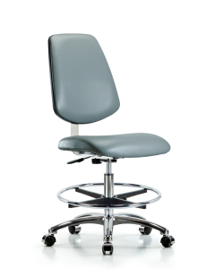 Neta ECOM Newport Industrial Polyurethane Chair - Desk Height with Casters in Gray Polyurethane
