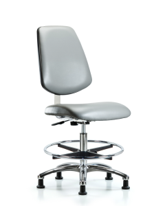 Neta ECOM Erie Polyurethane Chair Chrome - Desk Height with Chrome Casters in Gray Polyurethane