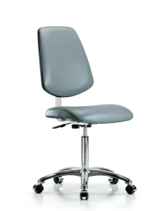 Neta ECOM Polyurethane Chair - Desk Height with Casters in Gray Polyurethane