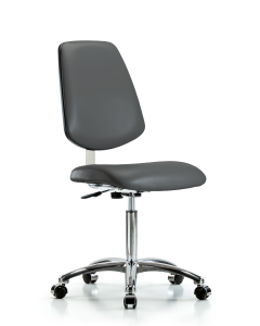 Neta ECOM Polyurethane Chair - Desk Height with Stationary Glides in Gray Polyurethane