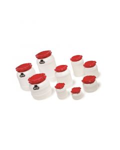 Qorpak 10 Liter White Hdpe Wide Neck Drum With 203mm Red Polypropylene Unlined Lid