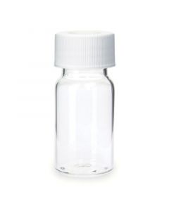 Restek Precleaned Volatile Organic Analyte (VOA) Sampling Vials, 20 mL, 24-400 Screw-Thread Open Top with 0.125" PTFE/Silcone Septa, Clear, 72-pk.
