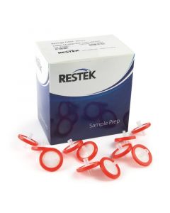 Restek 30 mm Syringe Filter, 0.22 µm, Cellulose Acetate, Red, Luer-Lock, 100-pk.