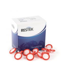 Restek 30 mm Syringe Filter, 0.45 µm, Cellulose Acetate, Red, Luer-Lock, 100-pk.
