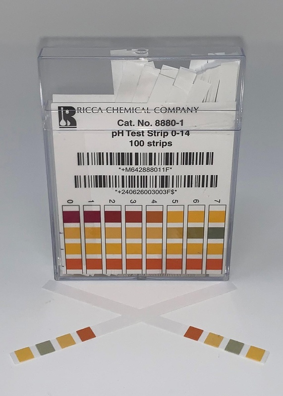 RICCA Ph Test Strips, 0-14, 100/Box Size