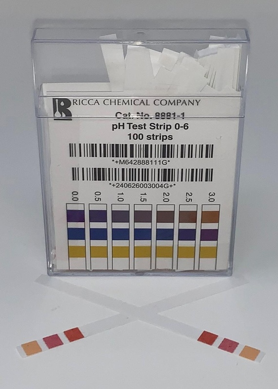 RICCA Ph Test Strips, 0-6, 100/Box Size