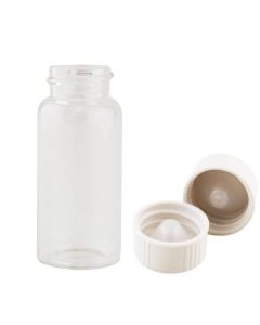 RPI Low Background Glass Scintillation Vials, 20ml Capacity, 22mm Cap Size, Seal Cone, White, Urea Cap, 500 Per Case