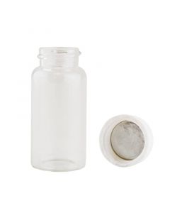RPI Low Background Glass Scintillation Vials, 20ml Capacity, 22mm Foil Lined Plastic Unattached Screw Caps, 500 Per Case