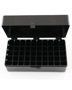 RPI Hinged Lid Box, Black, 50 Tube Capacity, 5 Per Case